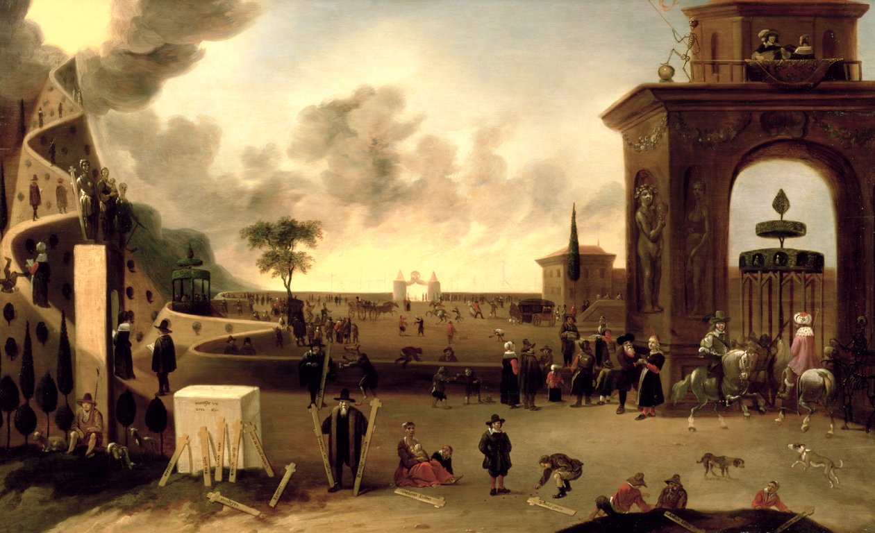 O portão estreito para o céu e o portão largo para o inferno de Cornelis de Bie