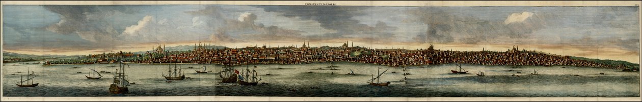 Vista a cores de Constantinopla, de 1698, por Cornelis De Bruyn de Cornelis de Bruijn