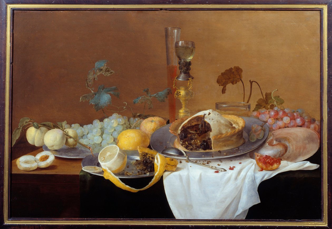 Natureza Morta com Pintura Pate de Cornelis de Heem (1631-1695) Século 17 Nantes, Musee des Beaux Arts de Cornelis de Heem