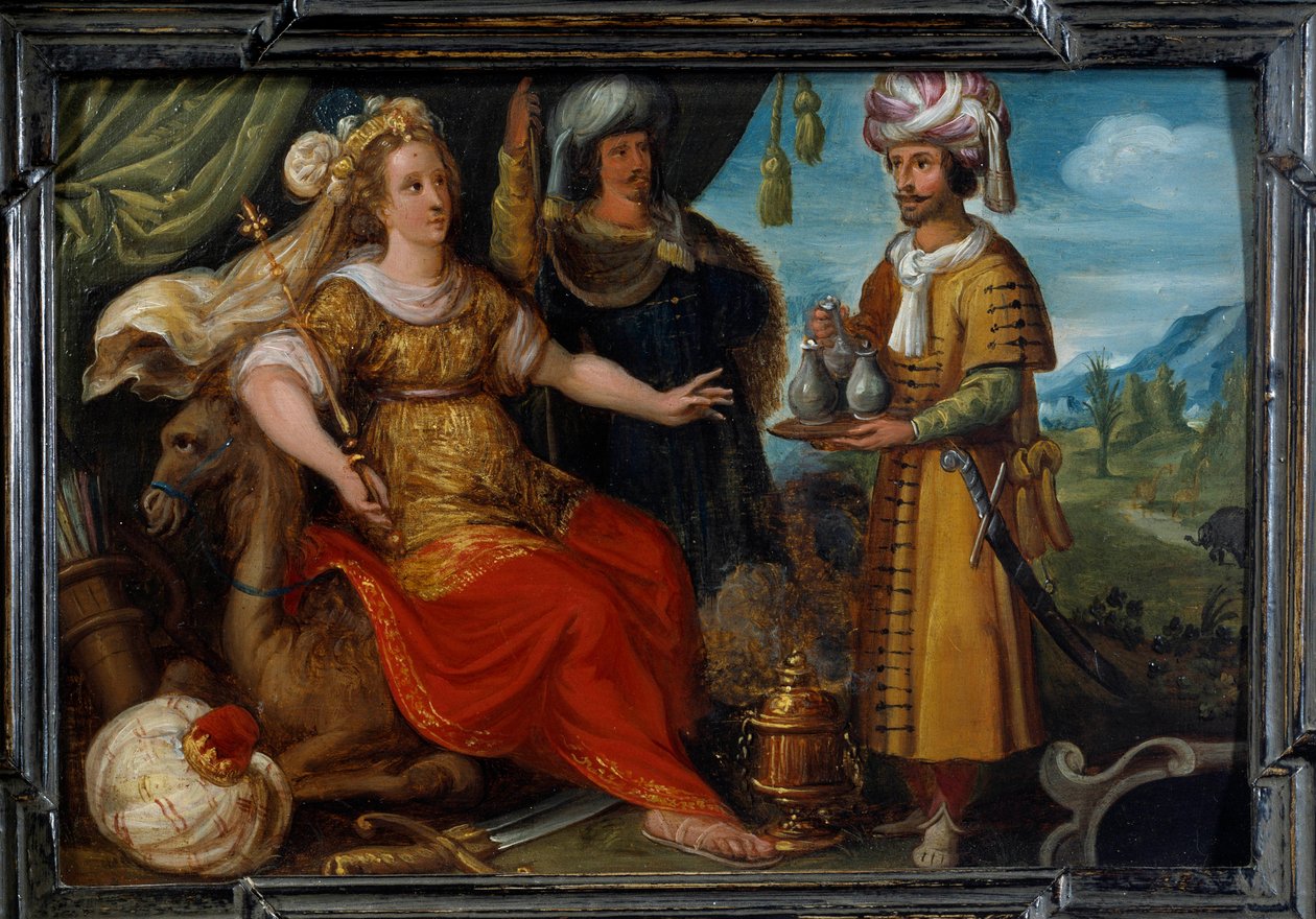 Quatro partes do mundo: Ásia. Pintura por Cornelis De Baellieur (1607-1671), escola flamenga de Cornelis de I Baellieur