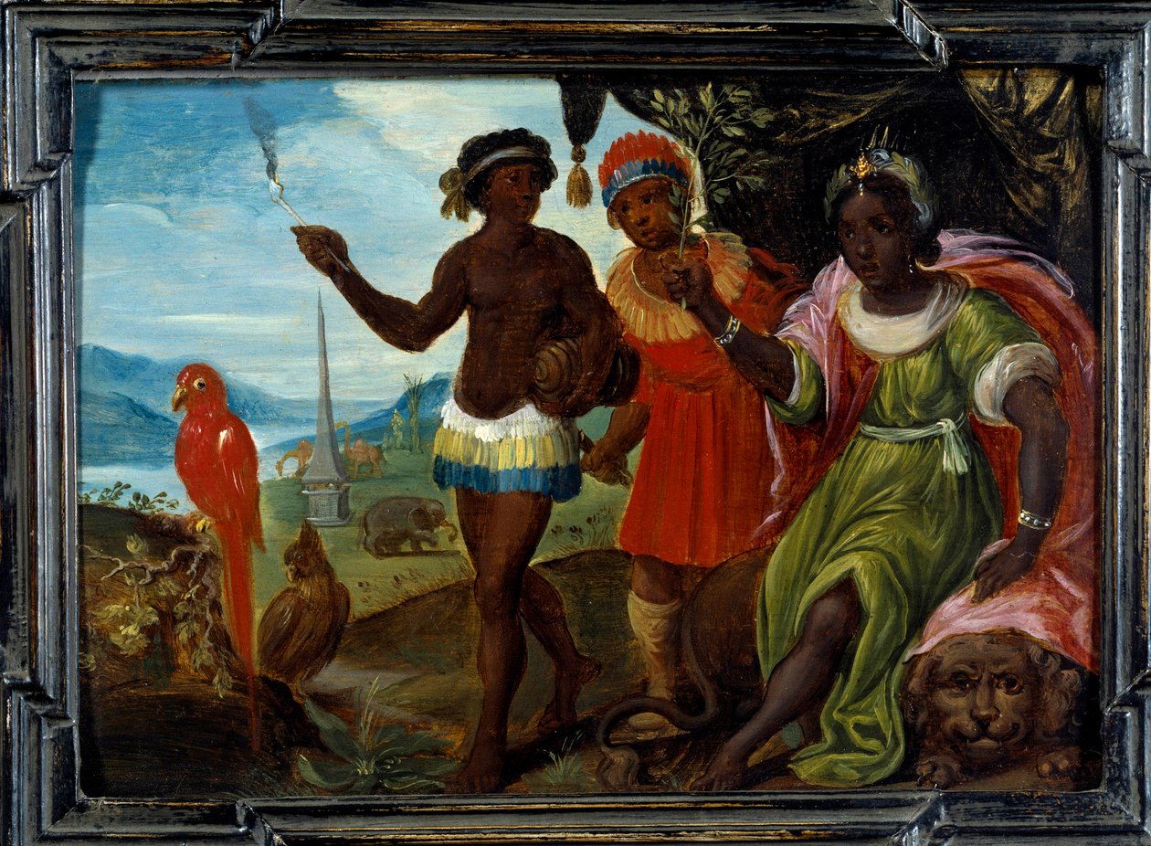 As quatro partes do mundo: A África. Pintura de Cornelis De Baellieur (1607-1671), escola flamenga de Cornelis de I Baellieur