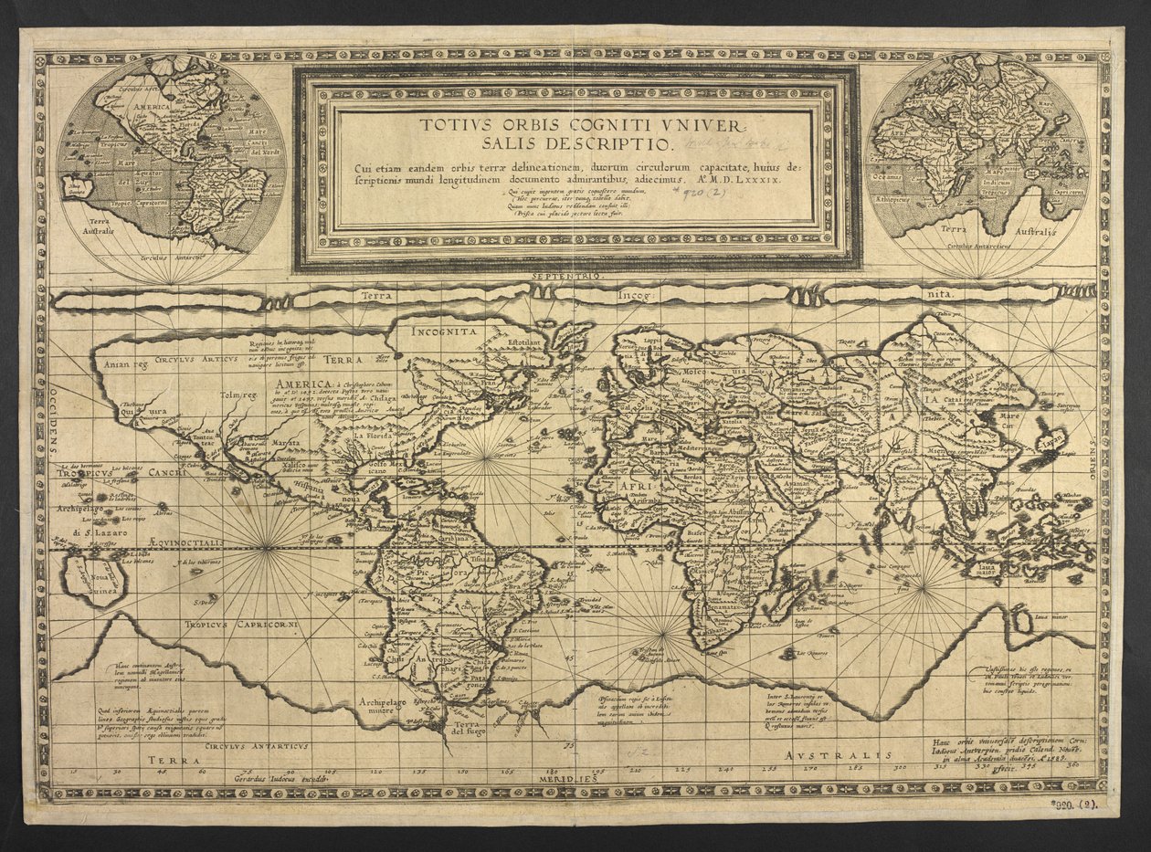 Mapa do mundo, descrição universal de todo o mundo de Cornelis de Jode