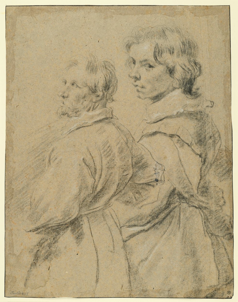 Estudo de retrato de um homem mais velho e de um homem mais novo de Cornelis de Vos