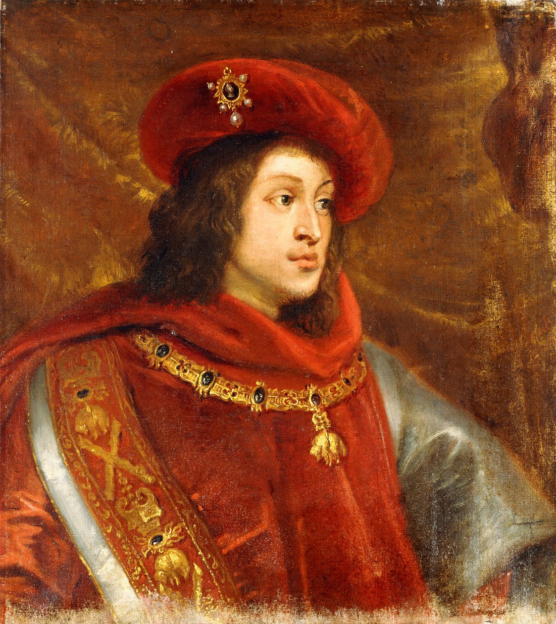 Retrato de Filipe I da Espanha, busto, vestindo a Ordem do Tosão de Ouro, de Cornelis de Vos