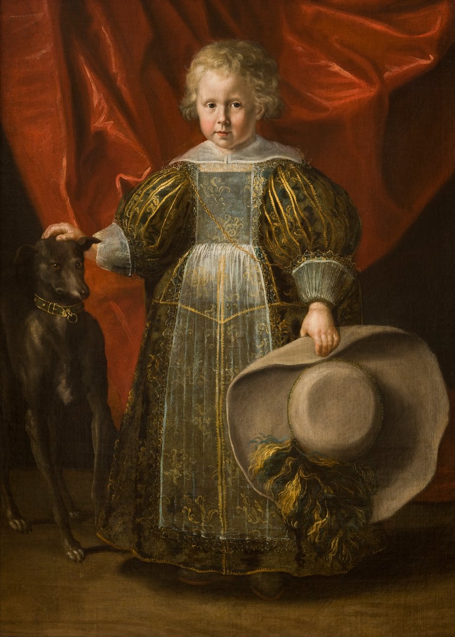 Retrato de um rapaz com um cão, c.1620 (óleo sobre tela) de Cornelis de Vos
