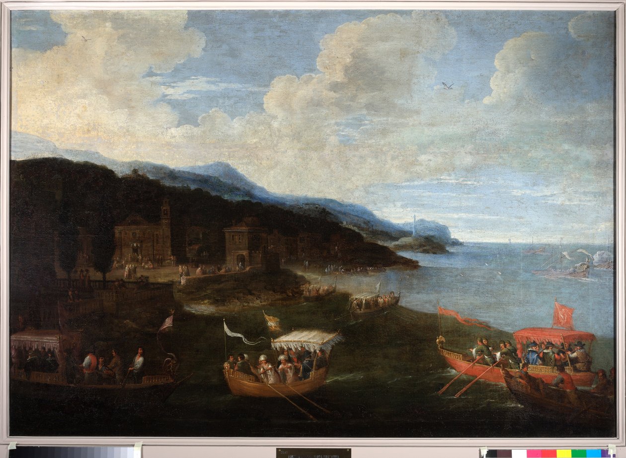 Barcos das famílias patrícias na parte ocidental de Génova de Cornelis de Wael
