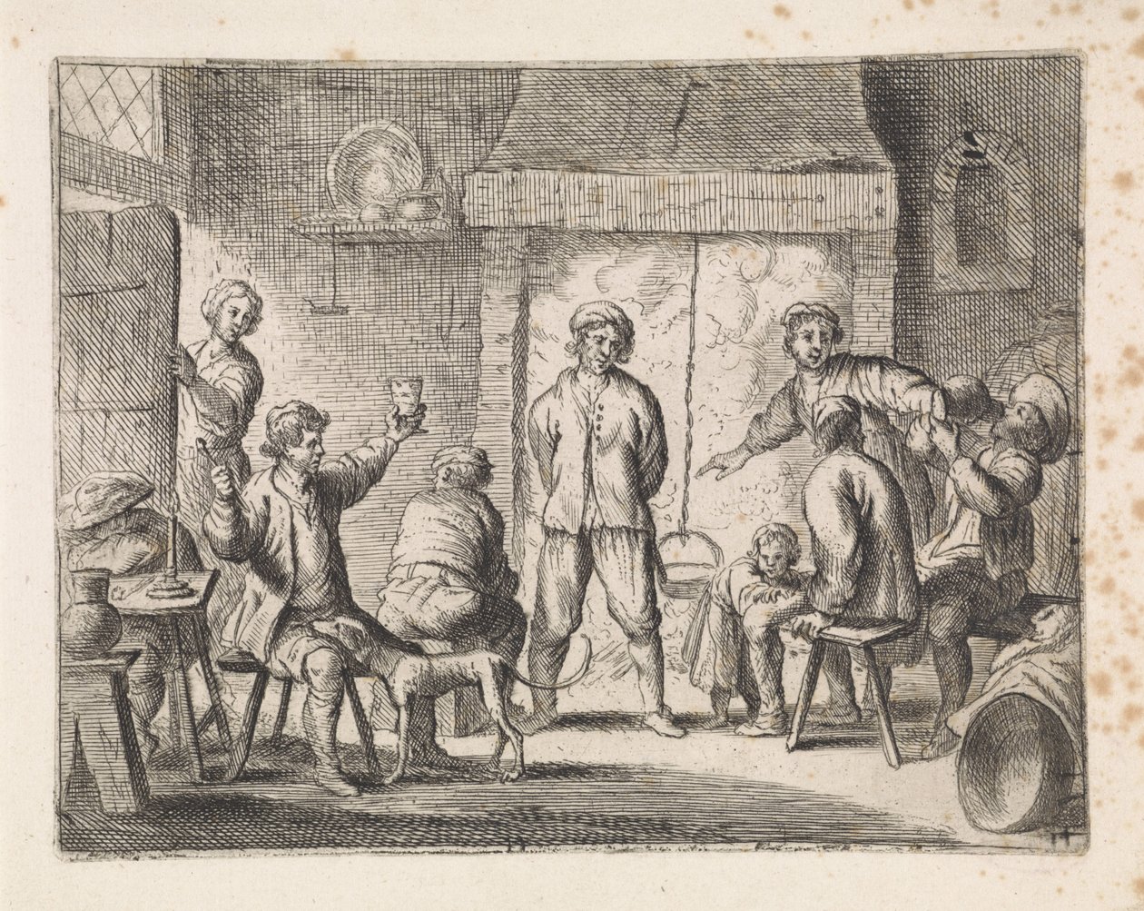 Agricultores em uma pousada Cenas de gênero (título da série) de Cornelis de Wael