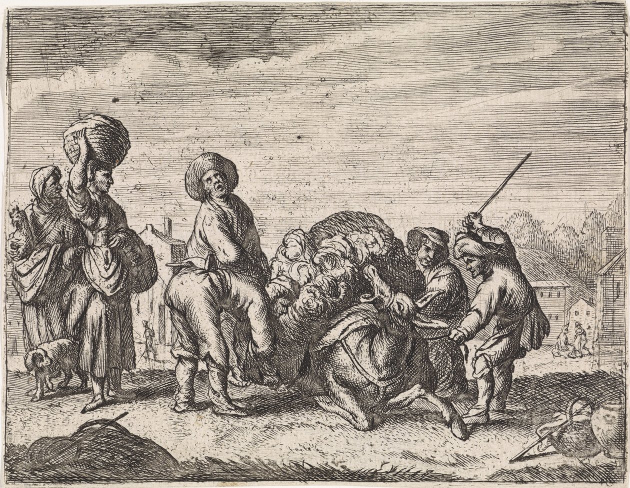 O burro que zurra Cenas de gênero (título da série) de Cornelis de Wael