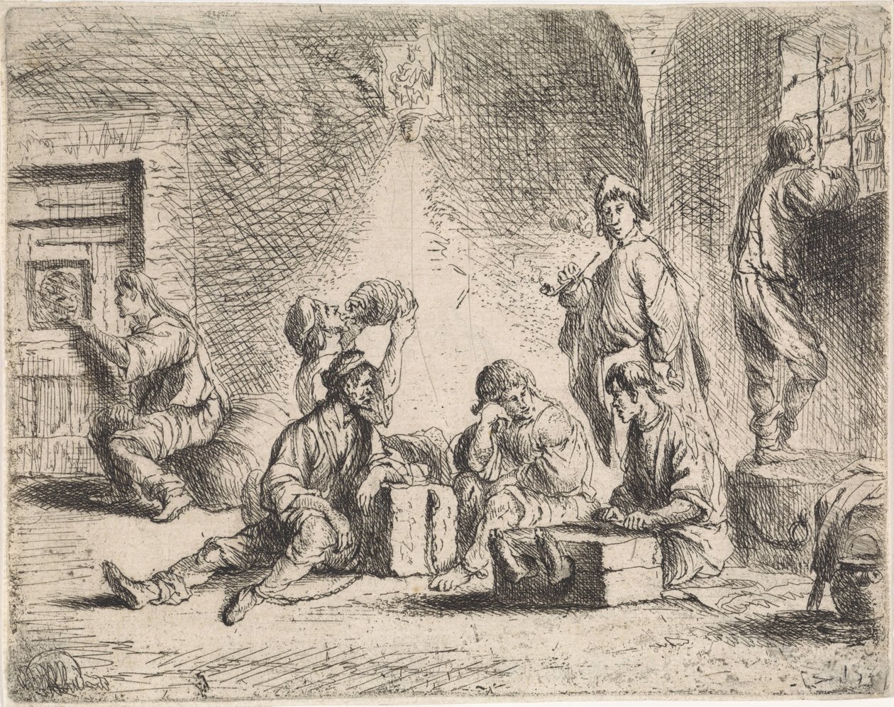Prisioneiros na masmorra Cenas de gênero (título da série) de Cornelis de Wael
