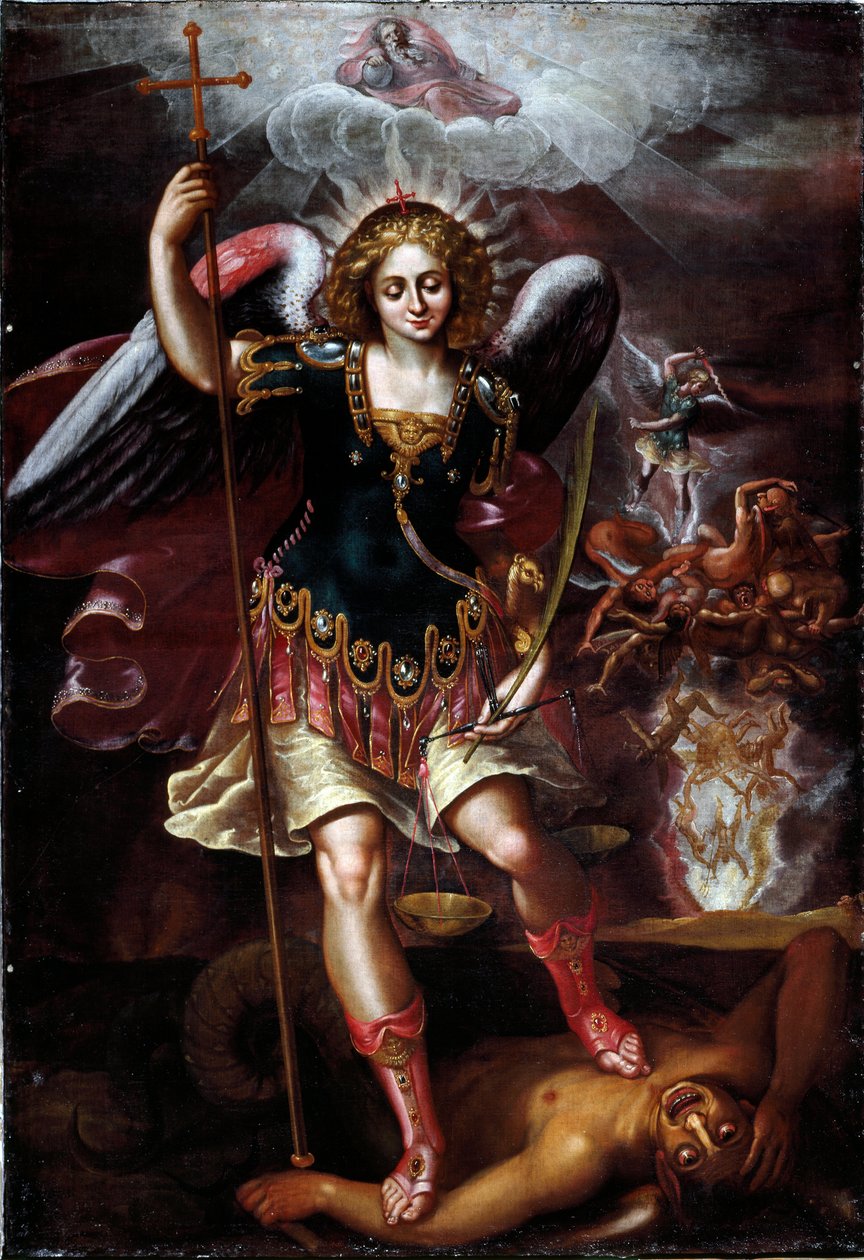 O Arcanjo São Miguel (óleo sobre madeira de Cornelis de Wael