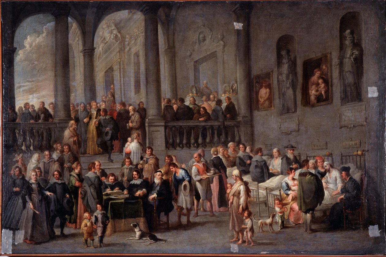 "Visit the sick people" Pintura de Cornelis De Wael (1592-1667) (ec flam) depois de 1625 Dim 100x150 cm Genes, Musei di Strada Nuova (ex Palazzo Bianco) de Cornelis de Wael