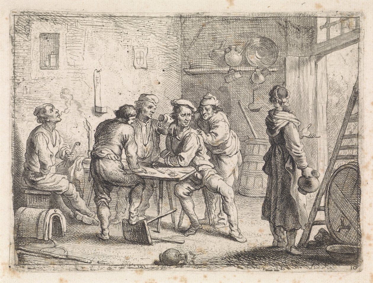 Mulher sai de uma estalagem de Cornelis de Wael