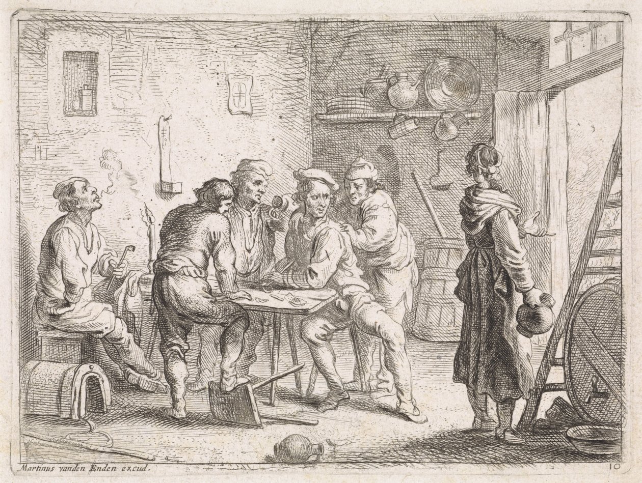 Mulher sai de uma estalagem de Cornelis de Wael