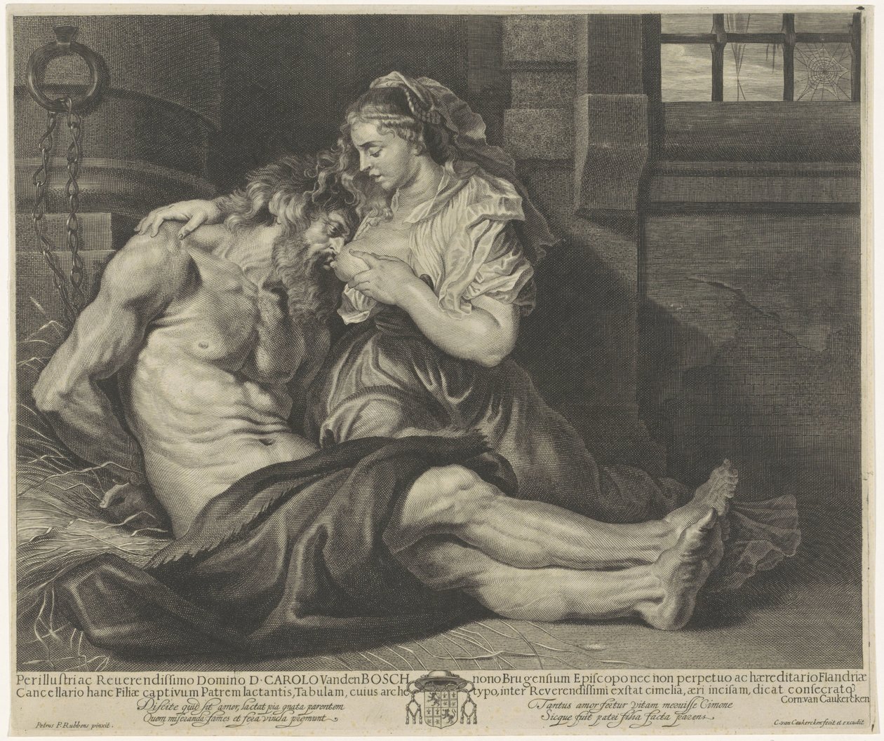 Cimon em Pero (Caritas Romana) de Cornelis van Caukercken