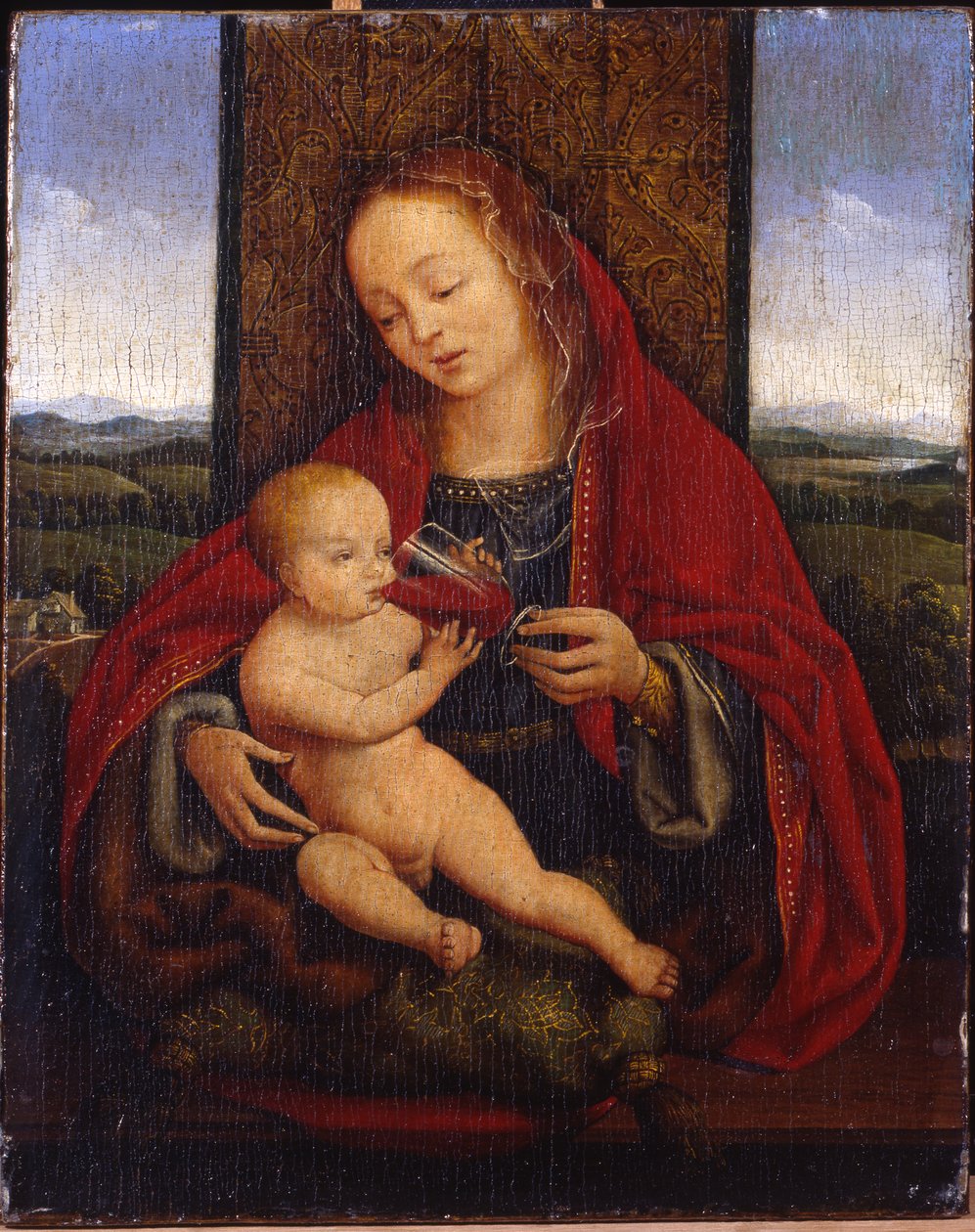 A Madonna e a Criança entronizadas de Cornelis van Cleve