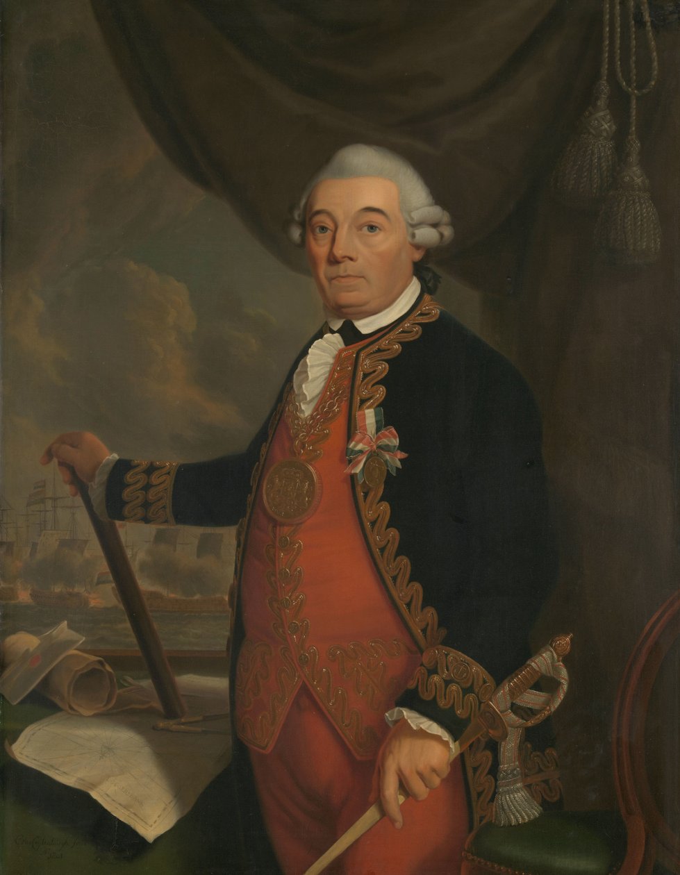 Retrato de Johan Arnold Zoutman
Johan Arnold Zoutman (1724-93), Vice-Almirante de Cornelis van Cuylenburgh (II)