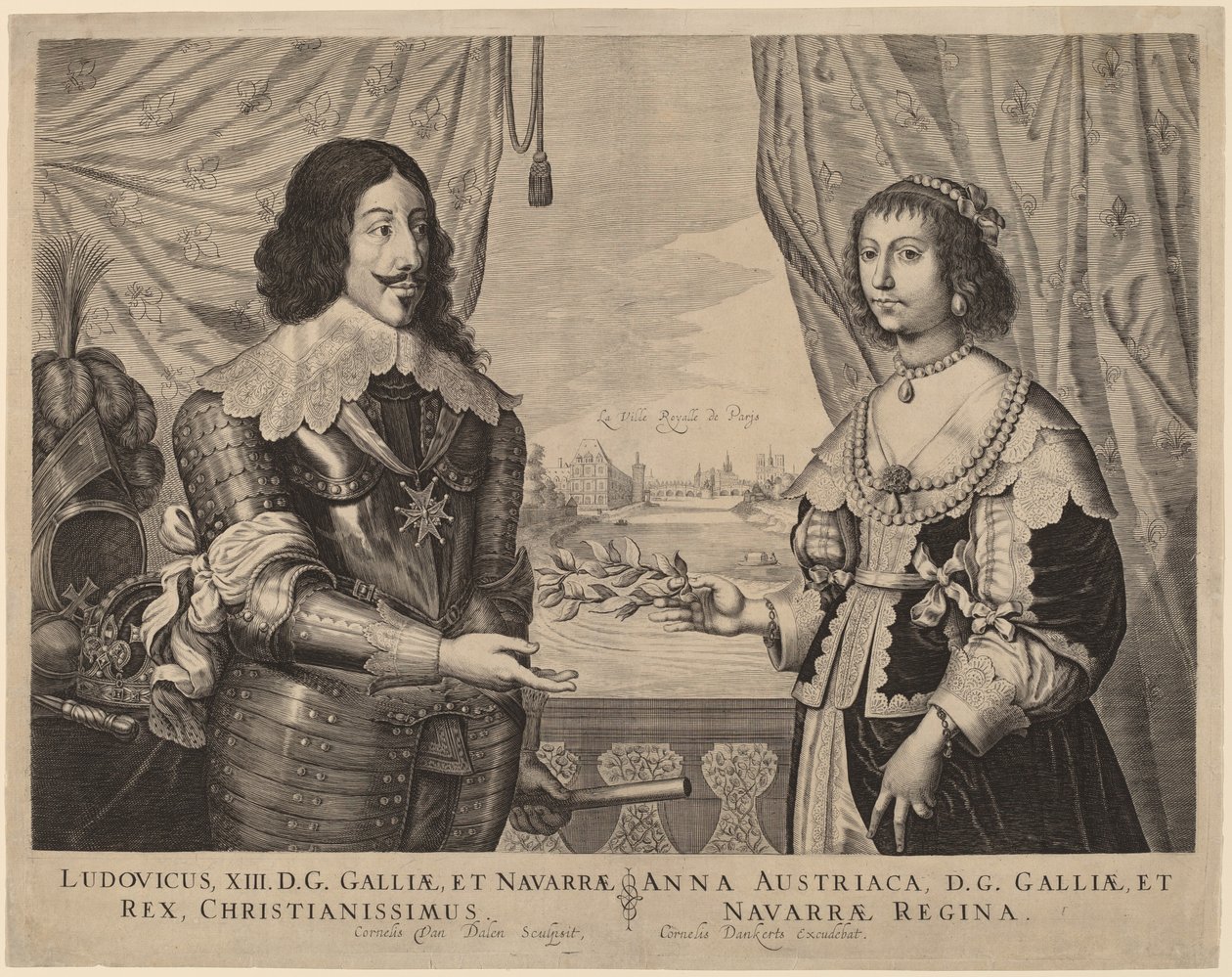 Rei Luís XIII da França e Ana da Áustria de Cornelis van Dalen I