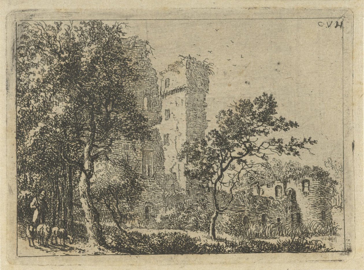 Ruínas do Castelo de Duurstede de Cornelis van Hardenbergh