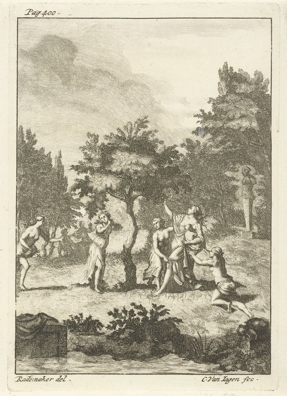 Ninfas debaixo da árvore de Cornelis van Jagen