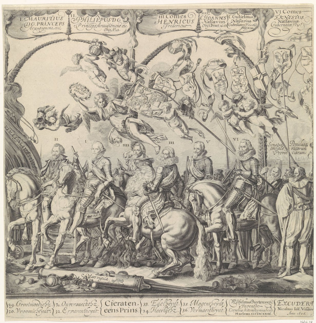 Procissão triunfante de Guilherme de Orange, prato da direita de Cornelis van Kittensteyn