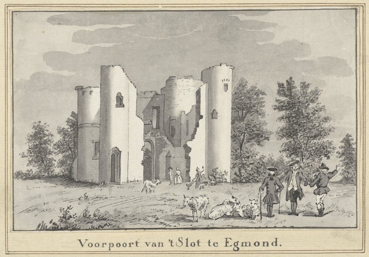 Ruínas do castelo de Egmond de Cornelis van Noorde (attributed to)