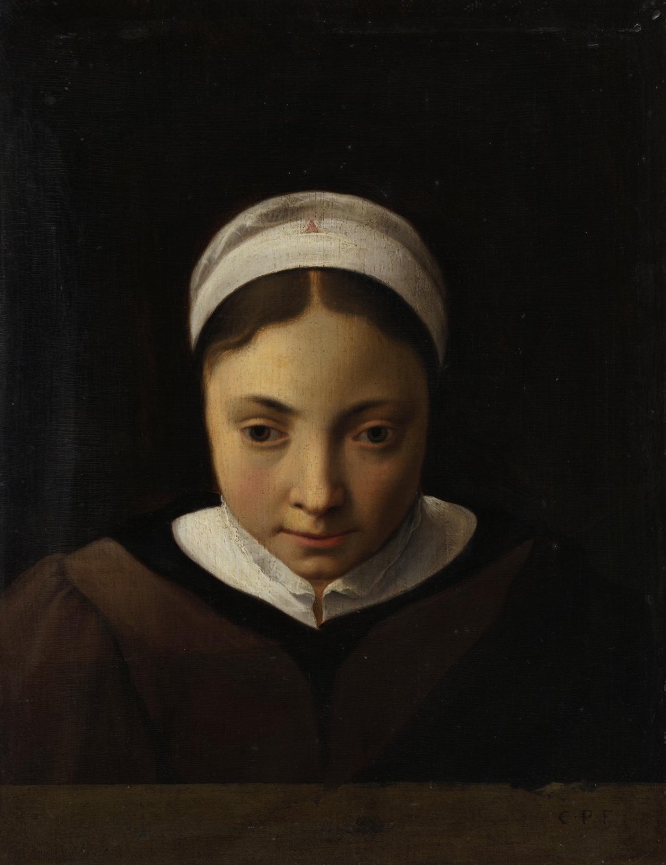Retrato de busto de uma jovem rapariga de Cornelis van Poelenburch