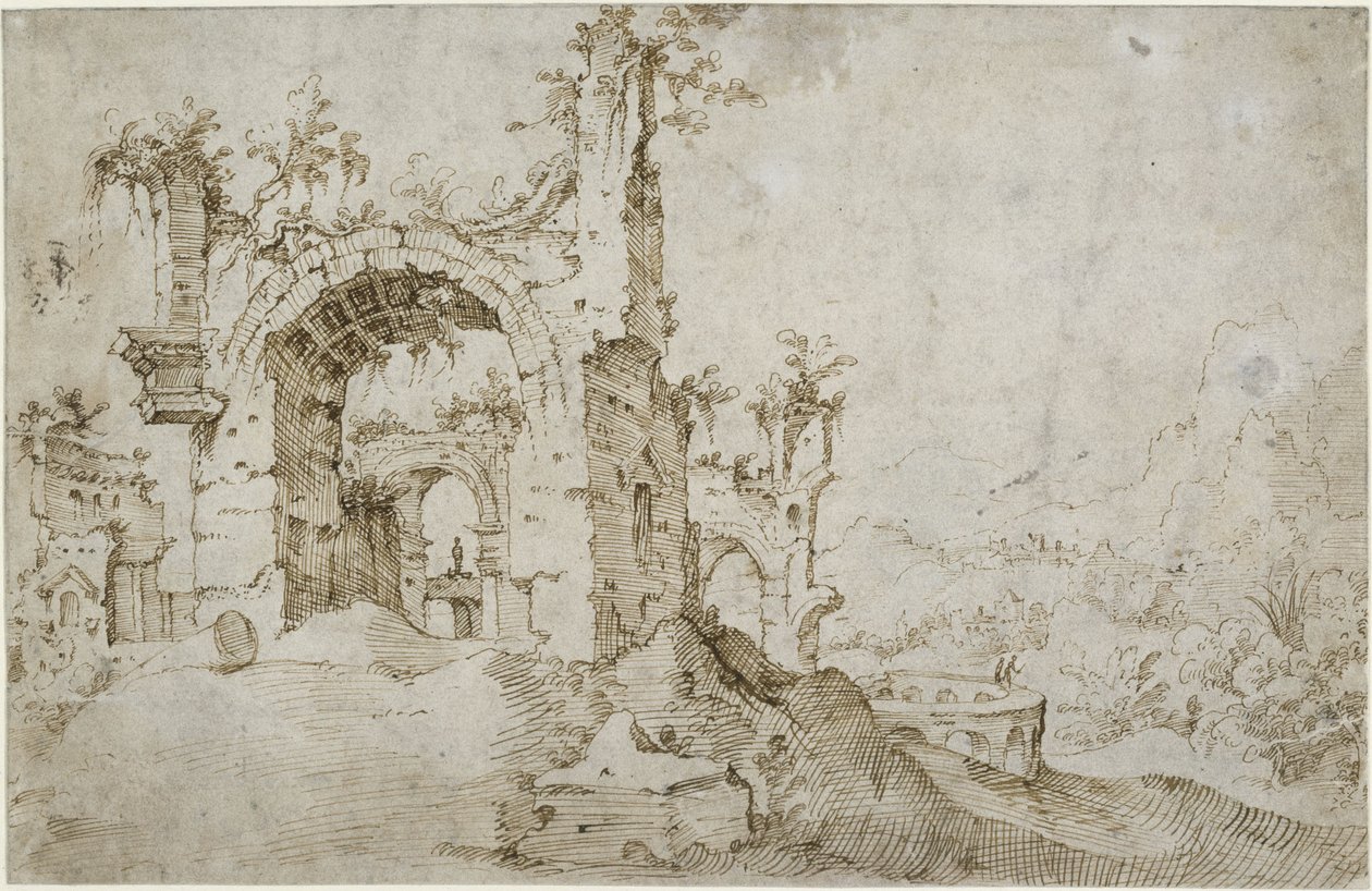 Paisagem com ruínas de Cornelis van Poelenburch