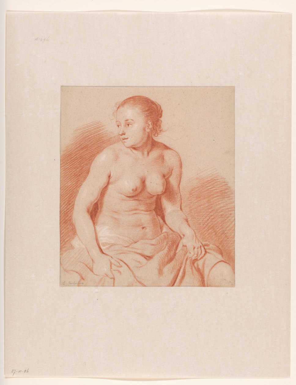 Nu feminino sentado de Cornelis van Poelenburch
