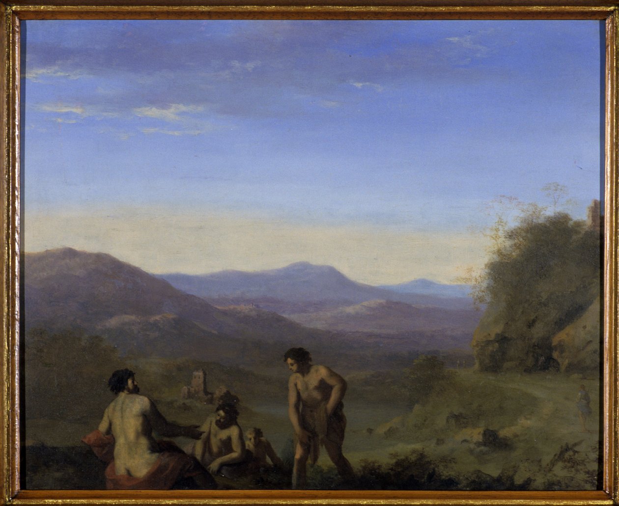 Paisagem Arcádia (óleo sobre cobre) de Cornelis van Poelenburgh or Poelenburch