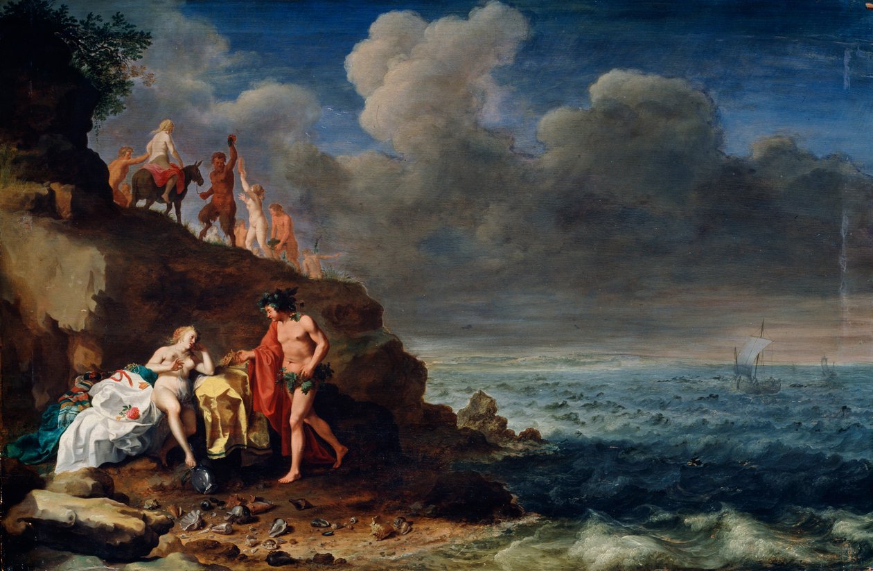 Baco e Ariadne na ilha de Naxos, século XVII de Cornelis van Poelenburgh or Poelenburch