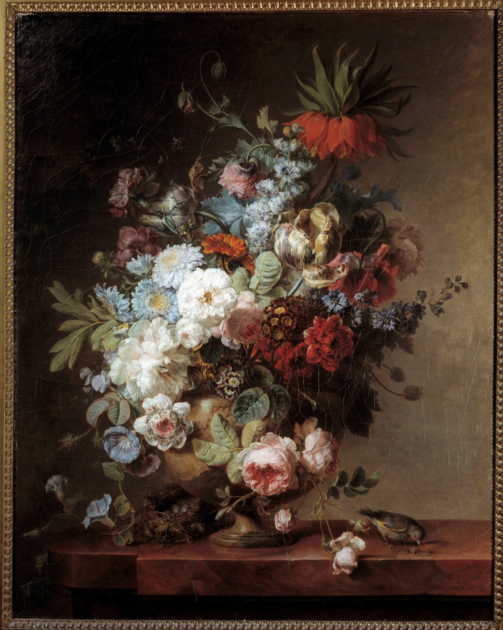 Still Life with Flowers Painting by Corneille Van Spaendonck (1756-1840) 1789 Sun. 0,91x0,73 m de Cornelis van Spaendonck