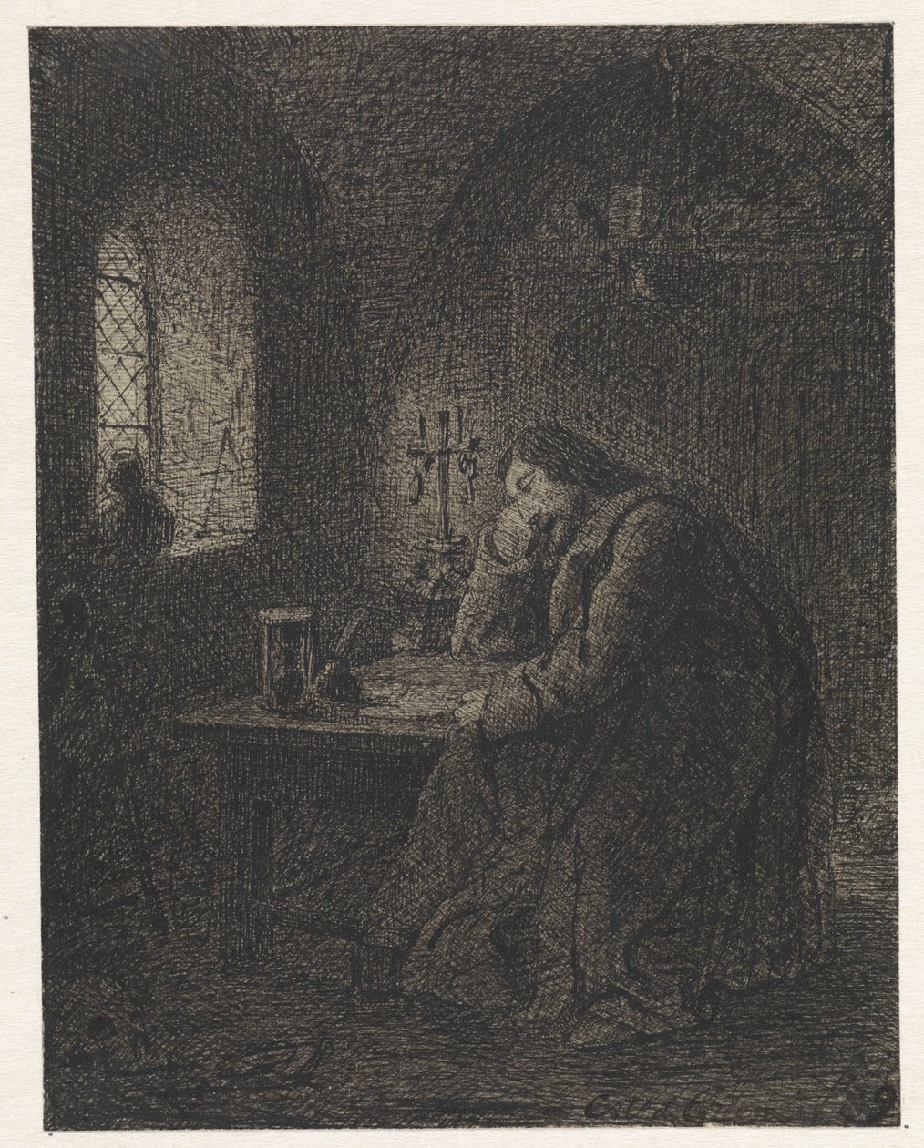 Bolseiro na sala de estudo de Cornelis van der Griendt