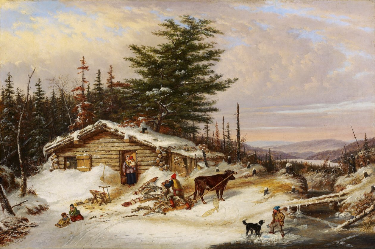 Casa de Log de colonos de Cornelius Krieghoff