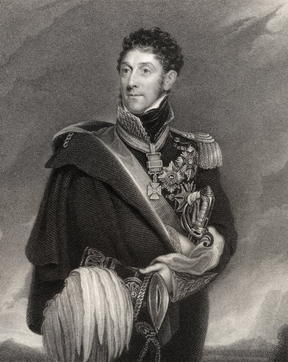 Stapleton Cotton, 1º Visconde Combermere, gravado por J. Jenkins, da &39;National Portrait Gallery, volume V&39;, publicado c.1835 de Cornelius Pearson