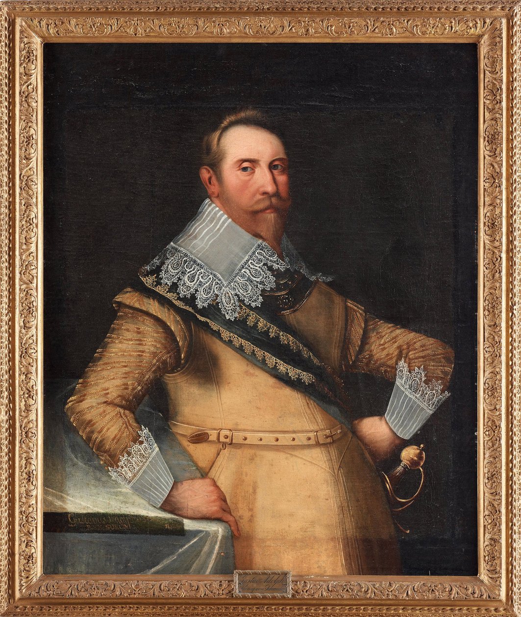 Gustave II Adolphe dit le Grand ou le lion du Nord (1594-1632) - Gustavus Adolphus da Suécia - Peinture de Cornelius Arendtz de Cornelius Arendtz
