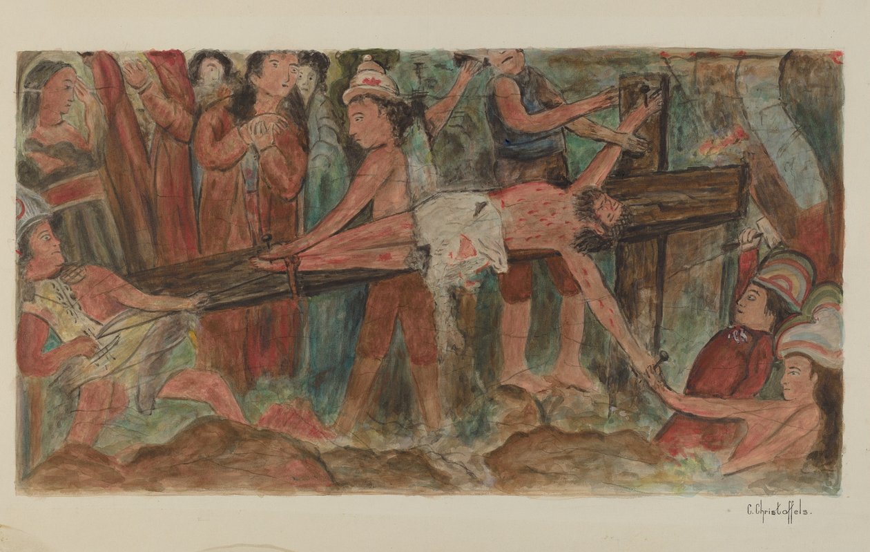 "Estações da Cruz" No. 11. "Jesus é pregado na Cruz" N° 11. de Cornelius Christoffels