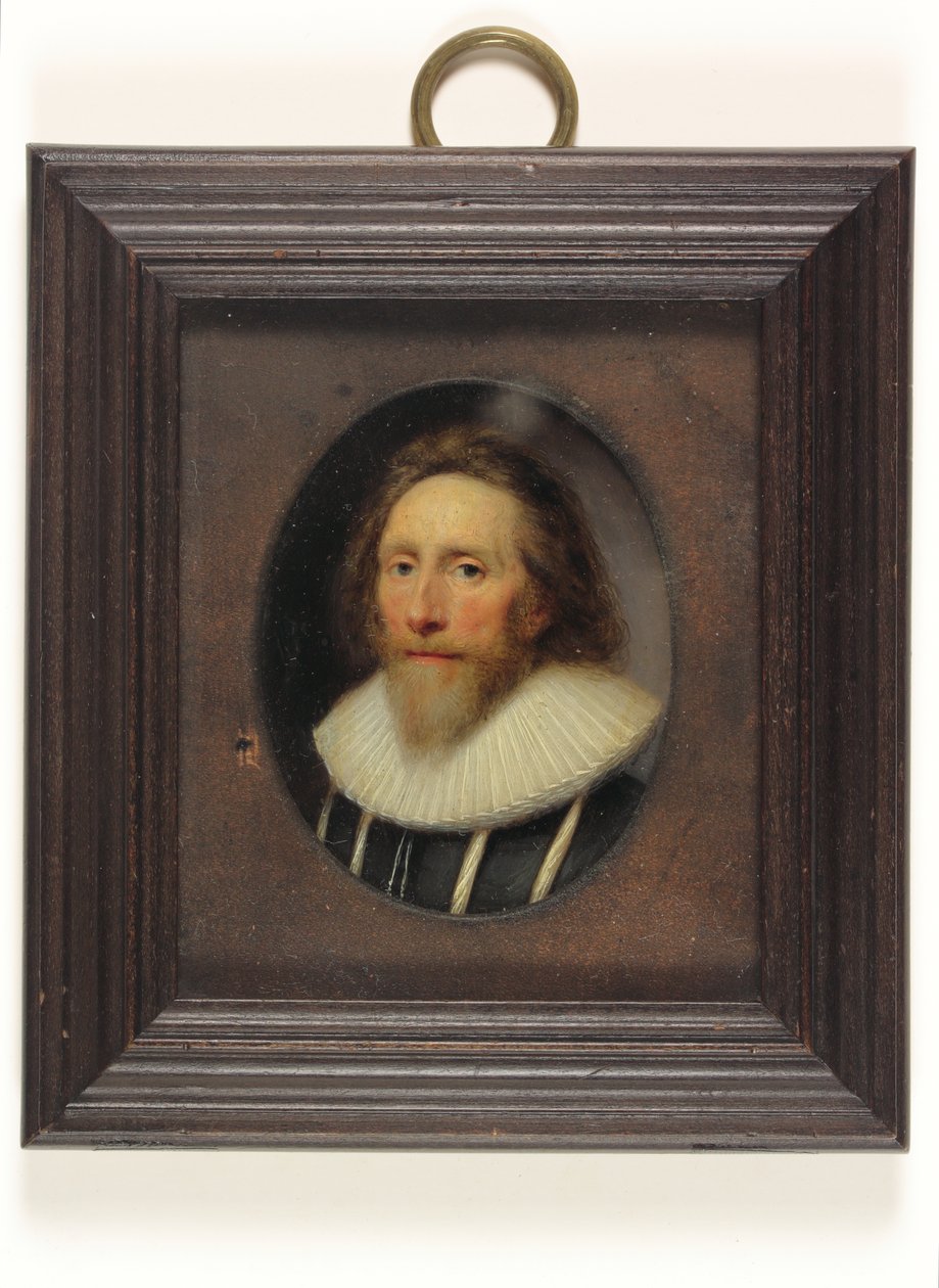 Um cavalheiro em doublet preto cortado de Cornelius I Johnson
