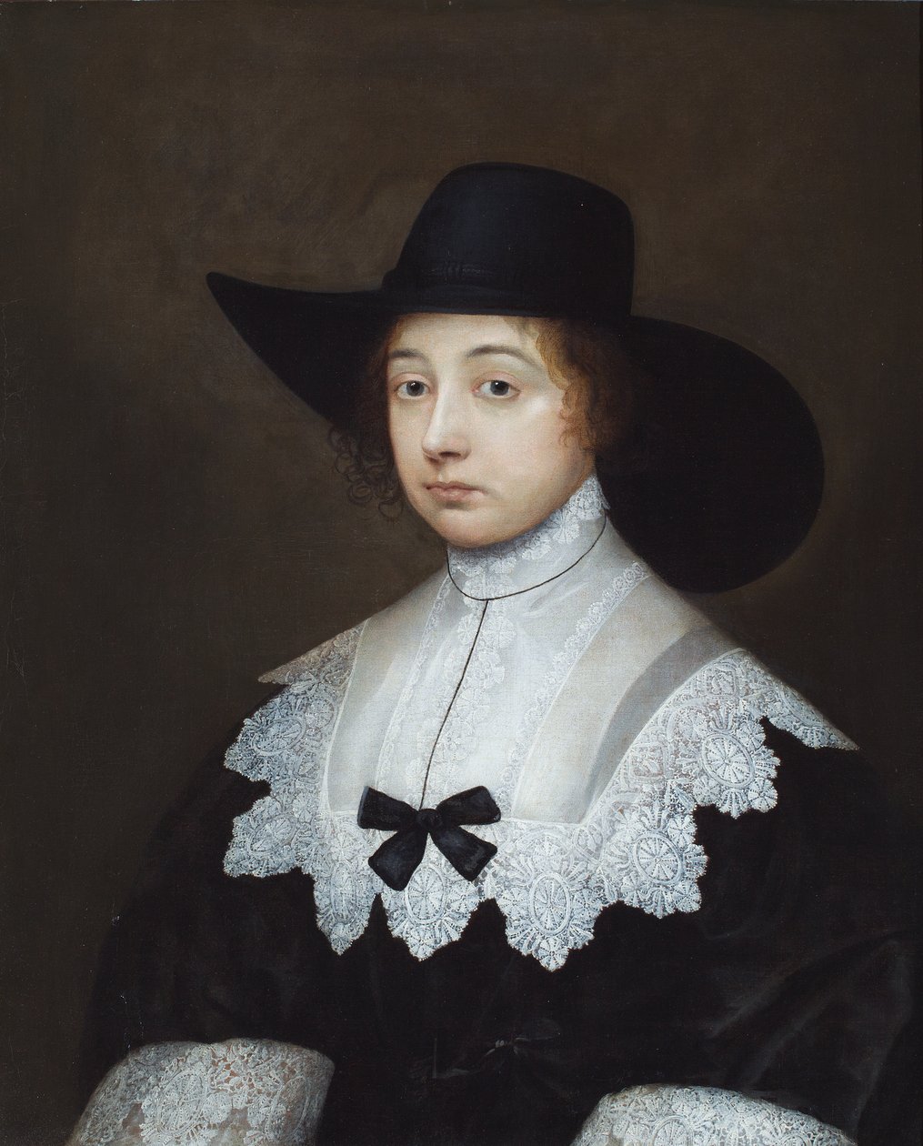 Retrato de Dorothy Sydney, Condessa de Leicester (pintura a óleo) de Cornelius I Johnson