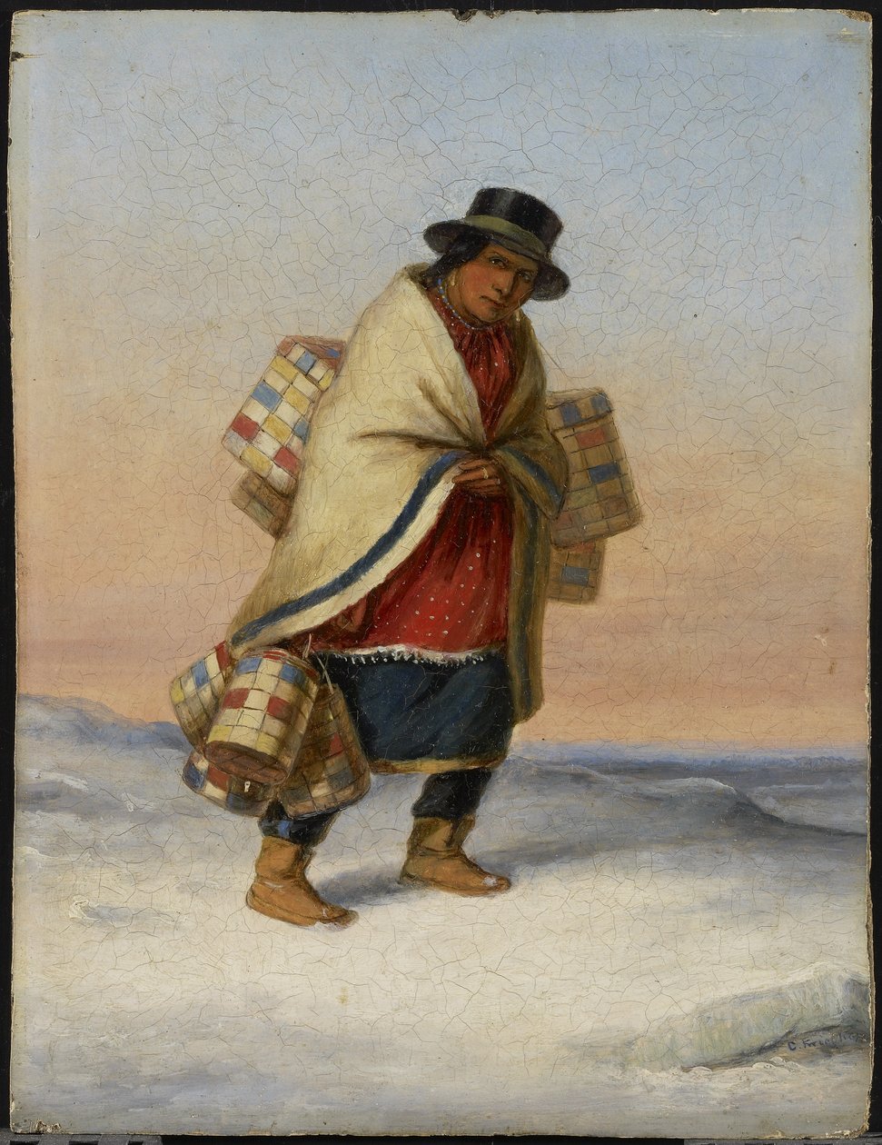 O vendedor da cesta, c.1850 de Cornelius Krieghoff
