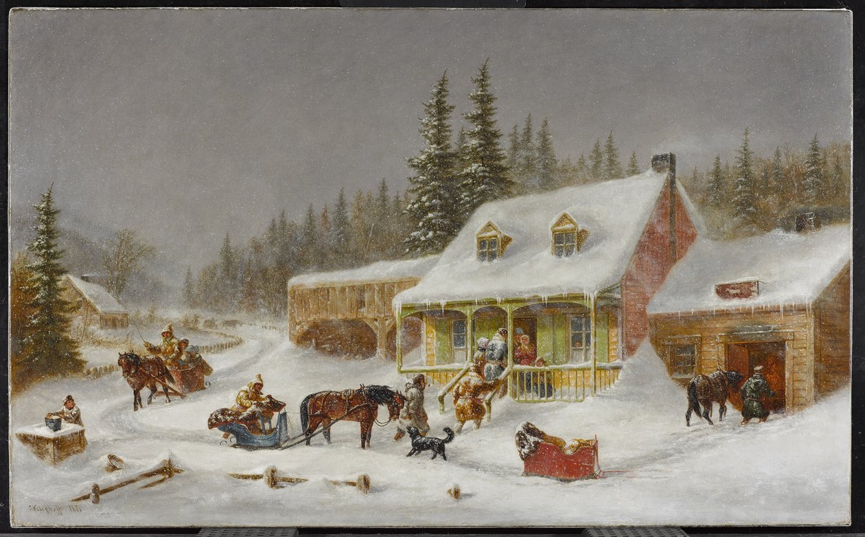 A loja dos ferreiros. 1871 de Cornelius Krieghoff