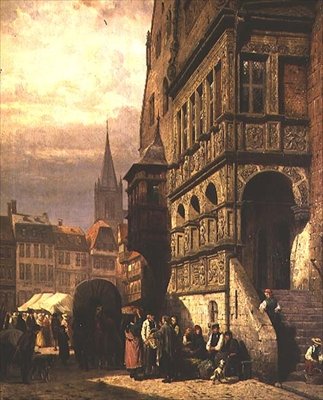 Câmara Municipal e Praça do Mercado, Halberstadt de Cornelius Springer