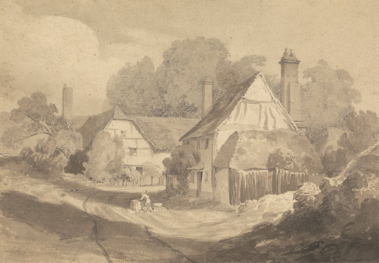 Casas de campo em Letherhead Surrey de Cornelius Varley