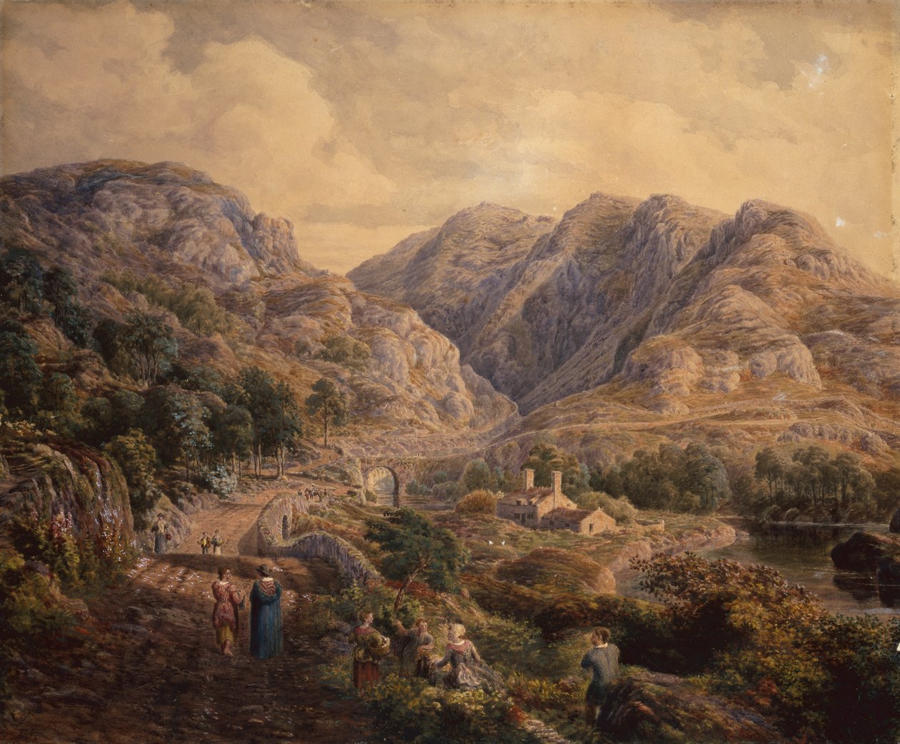 Passagem de Pont Aber Glaslyn, North Wales de Cornelius Varley