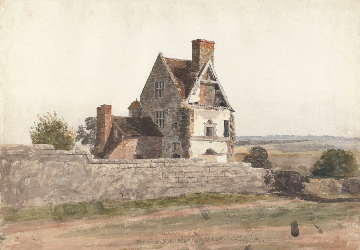 Restos de Purton Hall, Staffordshire de Cornelius Varley