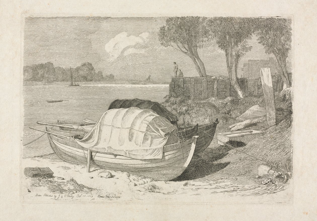 Dois barcos de pesca encalhados de Cornelius Varley