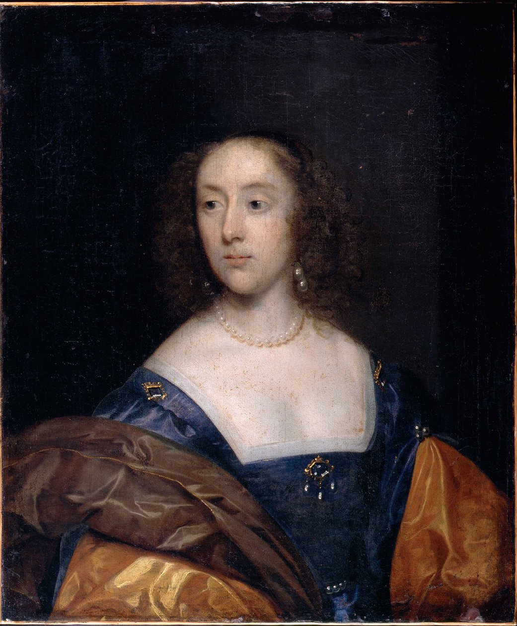 Retrato de uma senhora de azul de Cornelius the elder Johnson