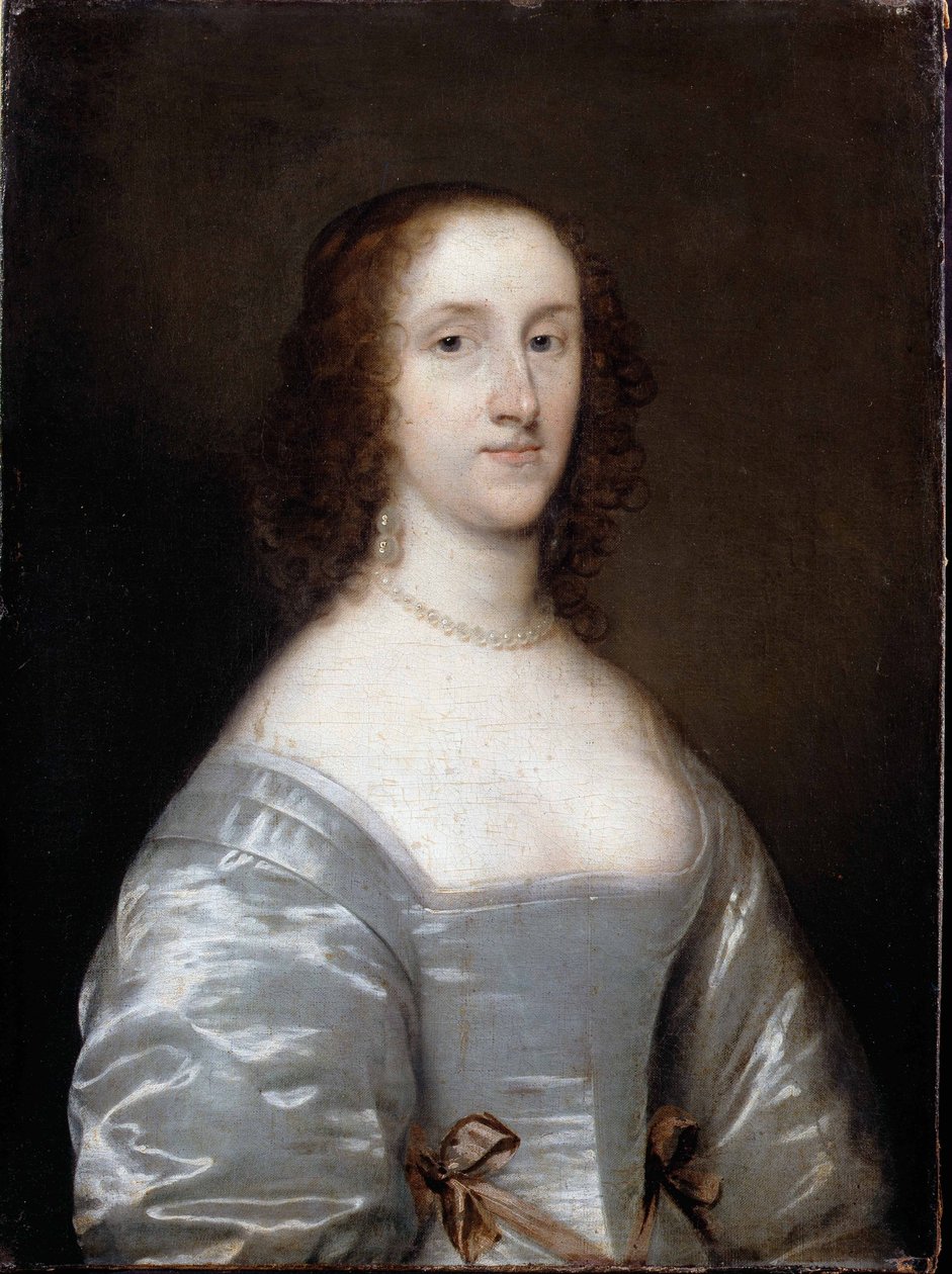 Retrato de uma senhora de branco de Cornelius the elder Johnson