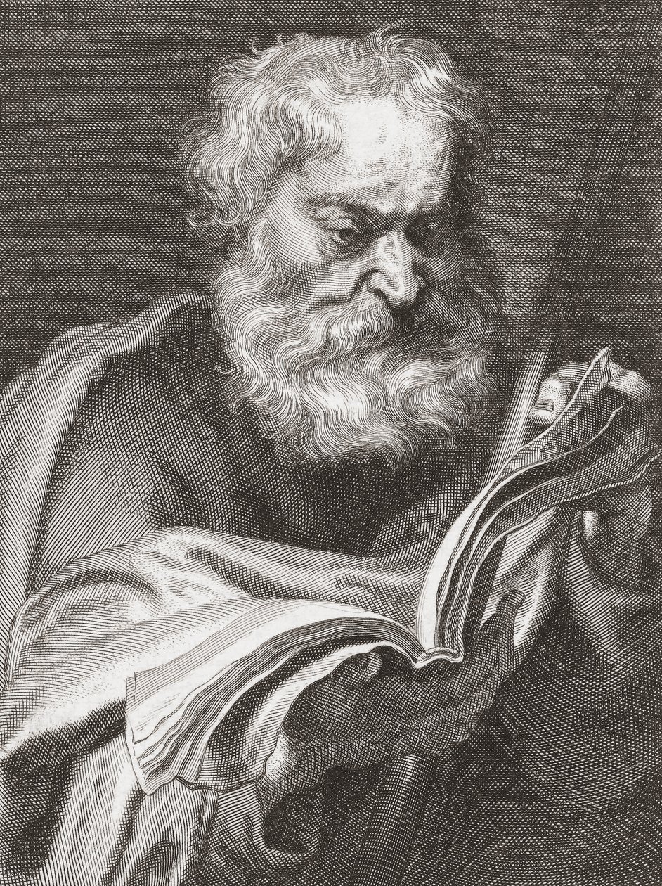 Tomé Apóstolo, Duvidando Tomé, retrato. de Cornelius van Caukercken