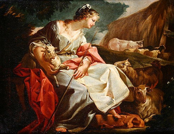 Rebecca como Pastorinha (óleo sobre tela) de Corrado Giaquinto