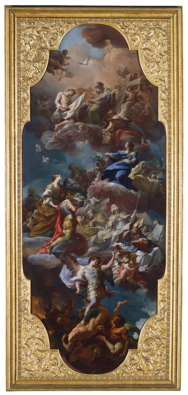 Santa Helena e o Imperador Constantino Apresentado à Santíssima Trindade pela Virgem Maria de Corrado Giaquinto
